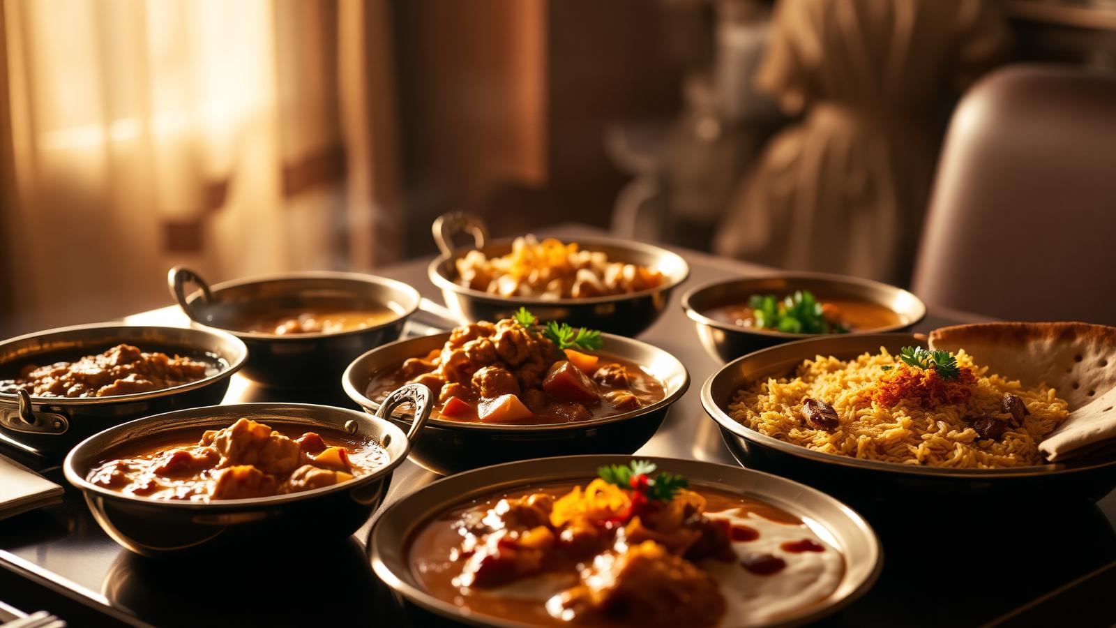 Rich Indian curries, biryani and naan in copper serveware — Kuhoo Indian Kitchen